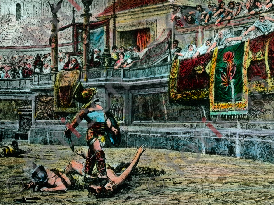 Kämpfe im Kolosseum | Fights in the Coliseum - Foto simon-107-038.jpg | foticon.de - Bilddatenbank für Motive aus Geschichte und Kultur